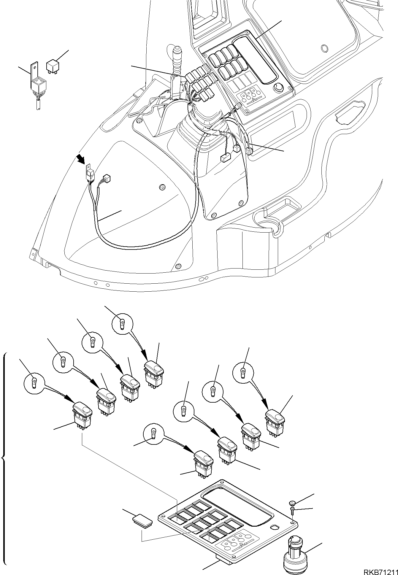 PUSH-BUTTON PANEL, ASSEMBLY 42N-06-15683 KOMATSU