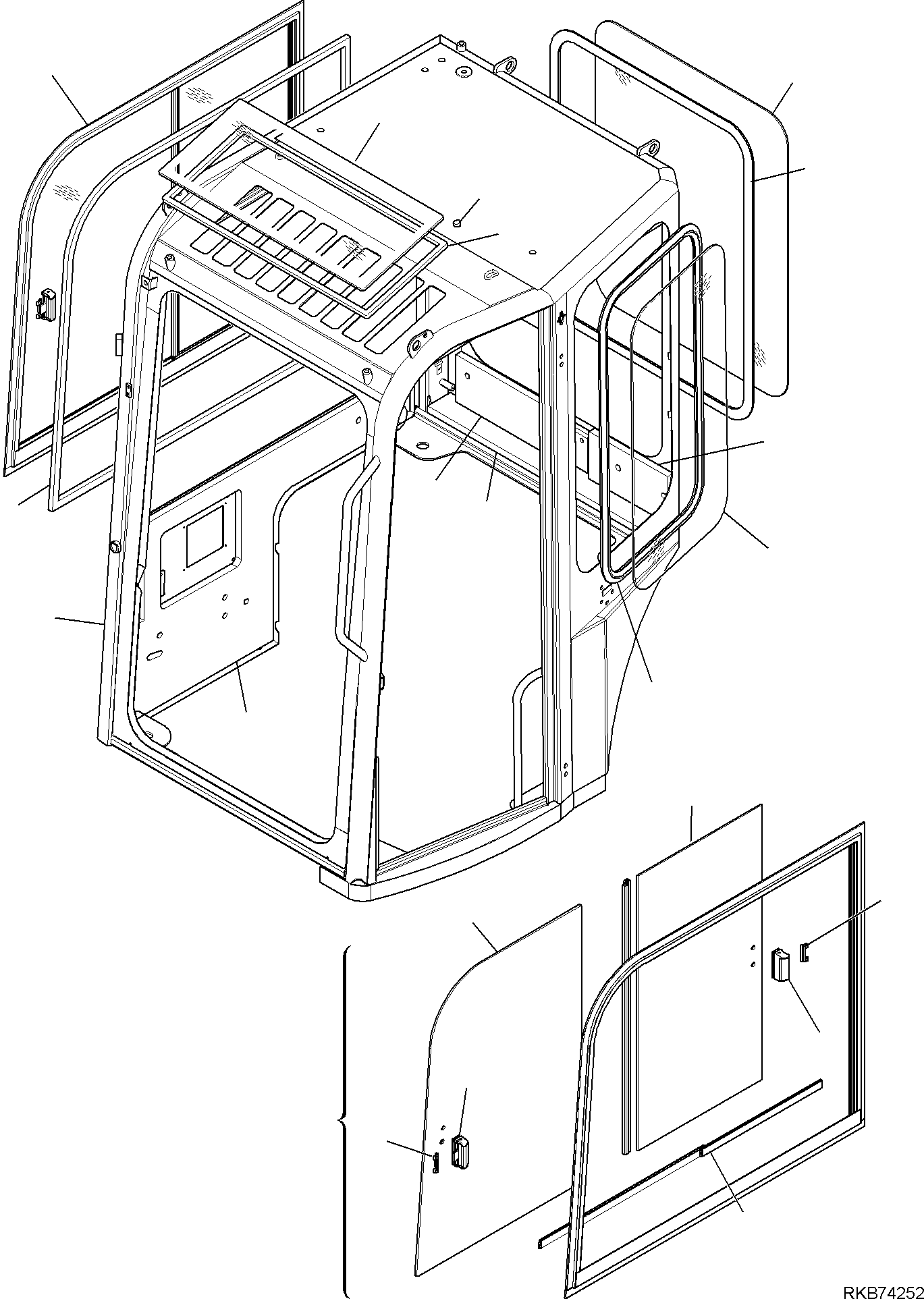 OPERATOR'S CAB, ASSEMBLY 2A1-54-15011 KOMATSU