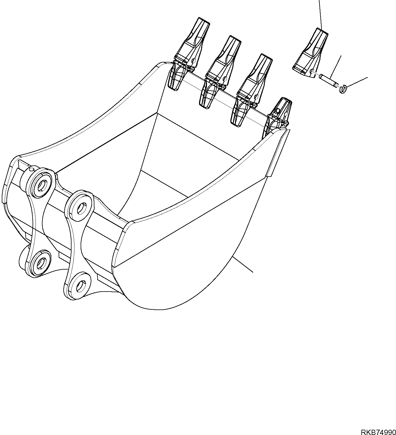 BUCKET, 600 MM 22E-70-24210 KOMATSU