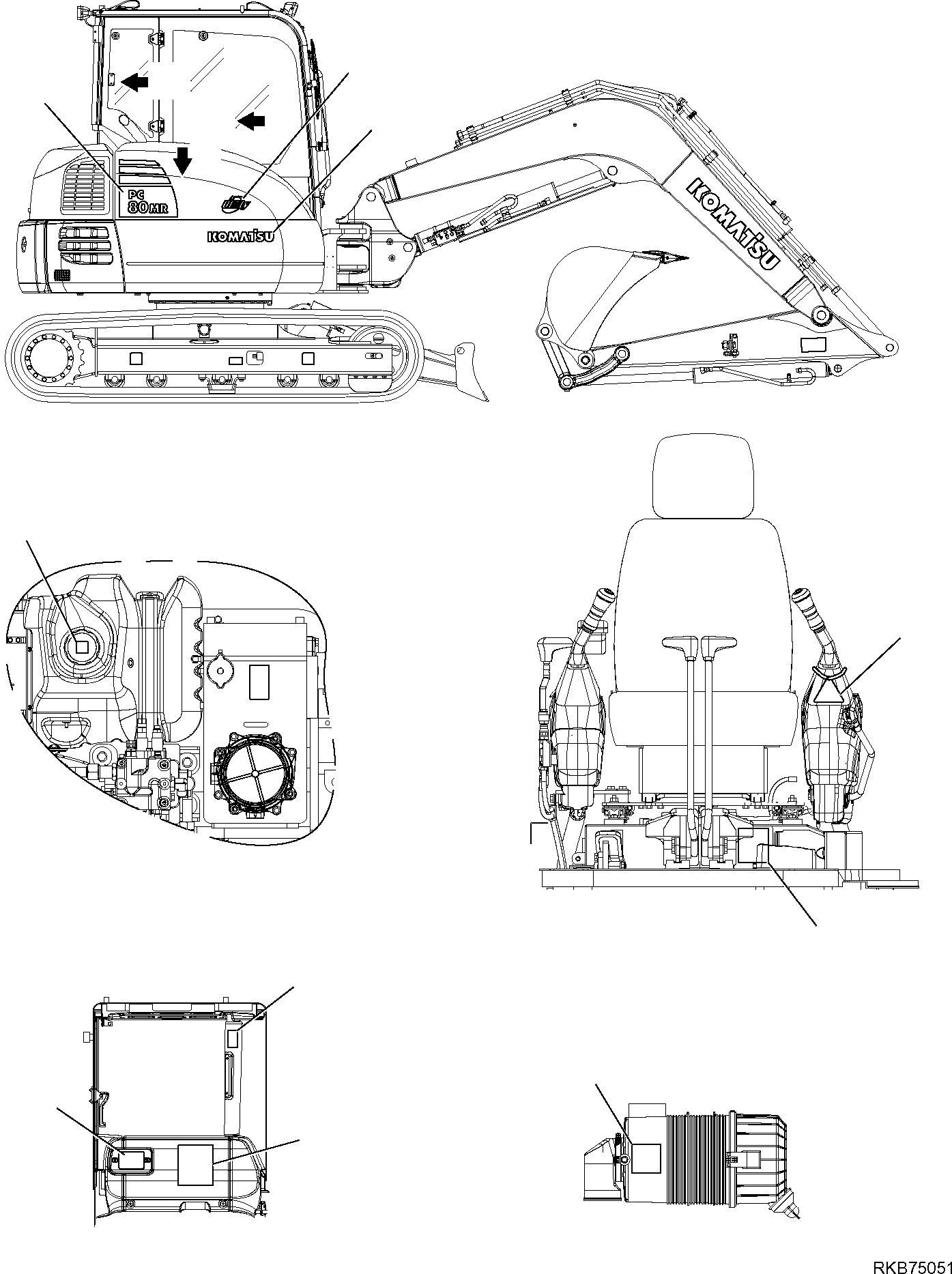 MARK PLATE, FUSE BOX 22E-98-21180 KOMATSU