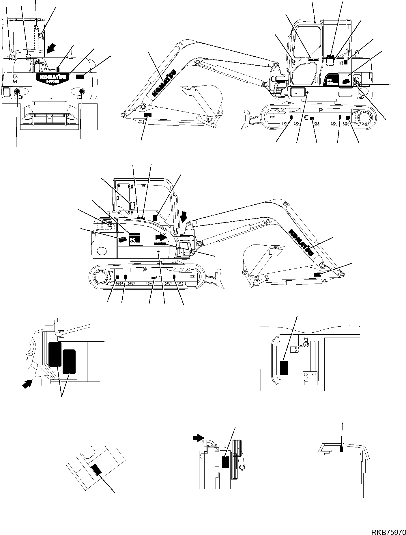 Наклейка 21W-98-R4151 KOMATSU