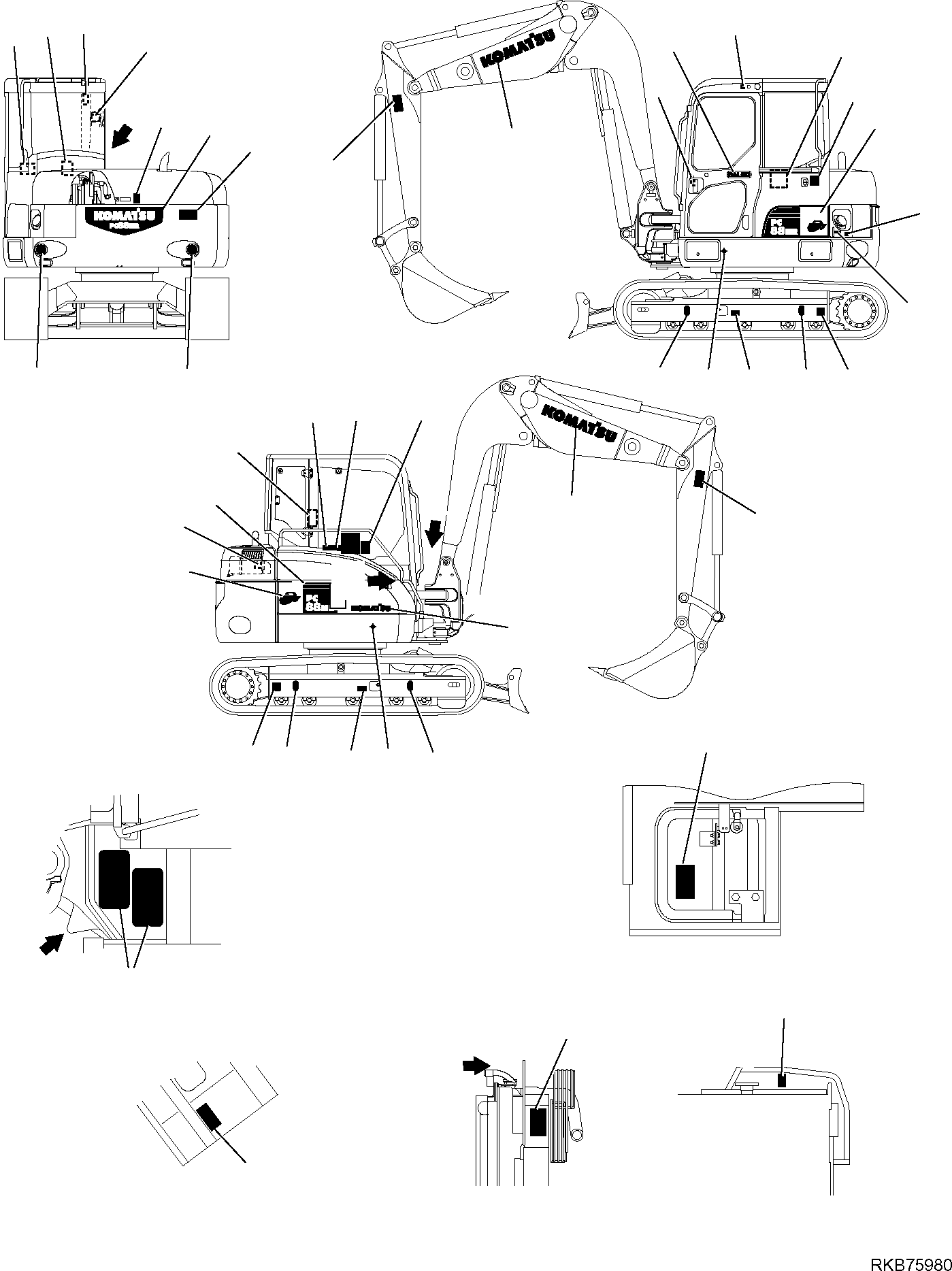 Наклейка 21W-973-R720 KOMATSU