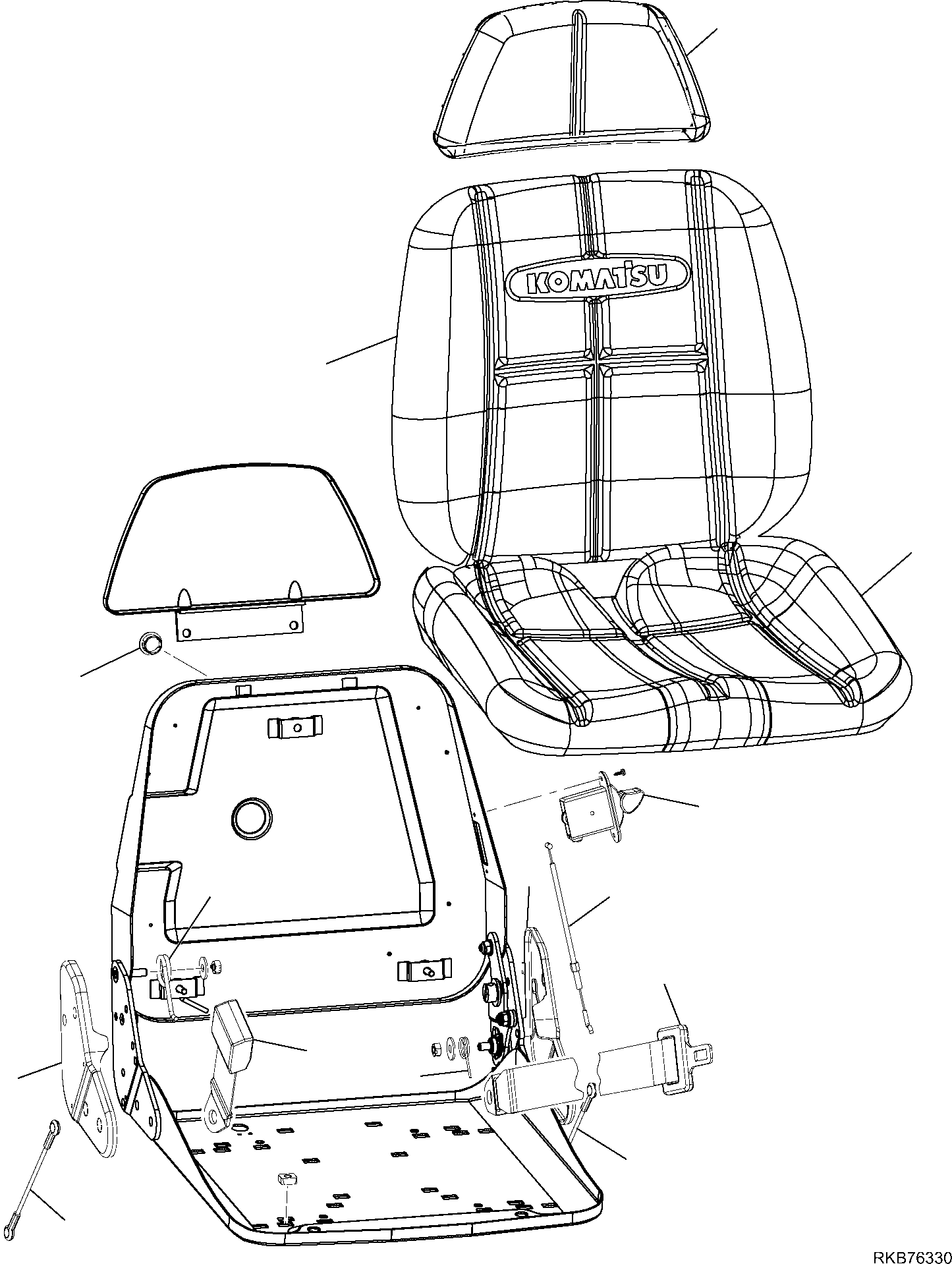 OPERATOR'S SEAT, ASSEMBLY 22M-57-R2231 KOMATSU