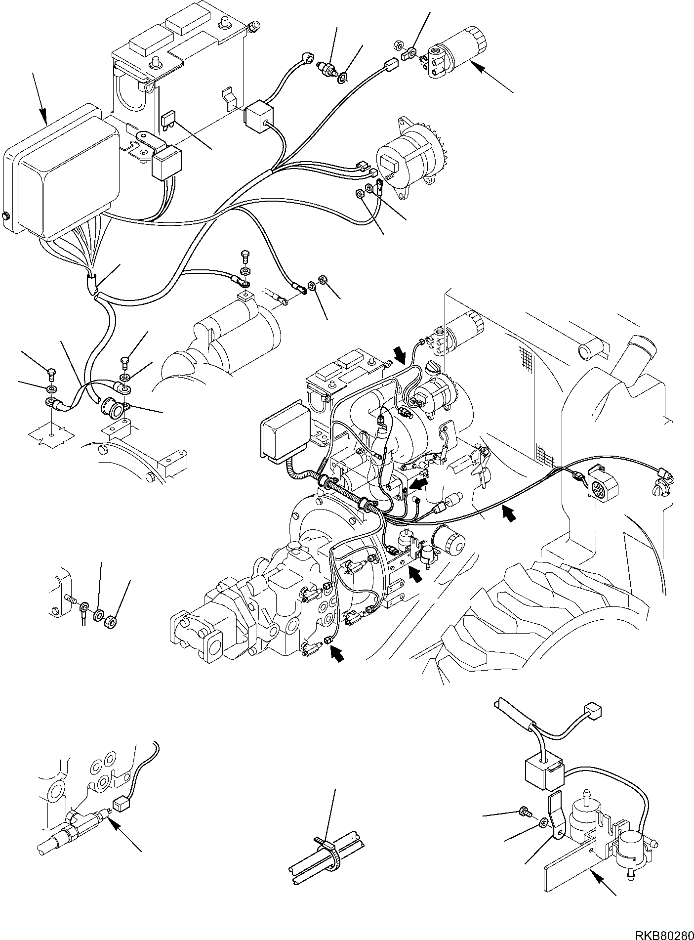 WIRING HARNESS, ENGINE LINE (37A-06-11312) KOMATSU