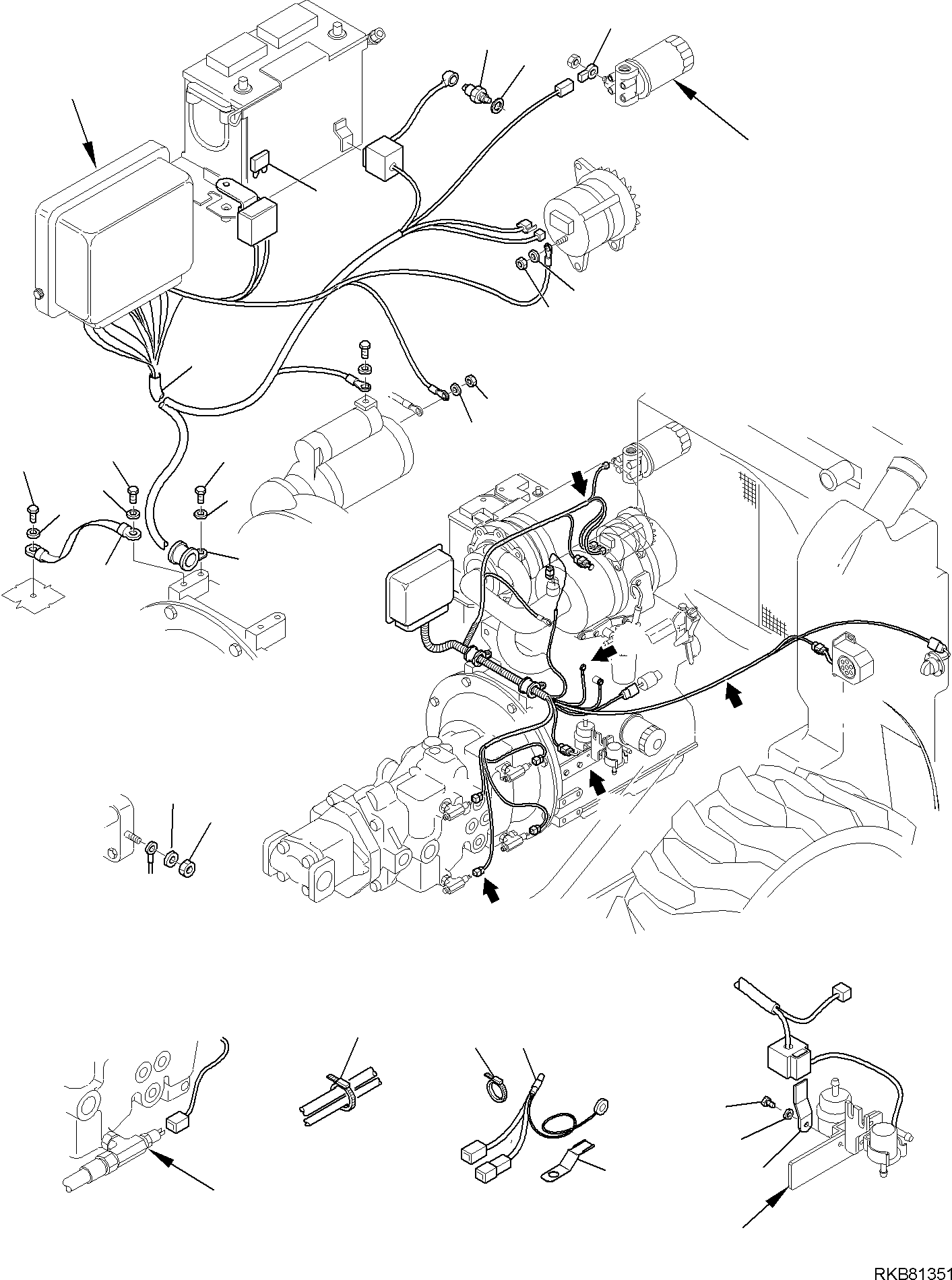 WIRING HARNESS, ENGINE LINE (37C-06-11312) KOMATSU