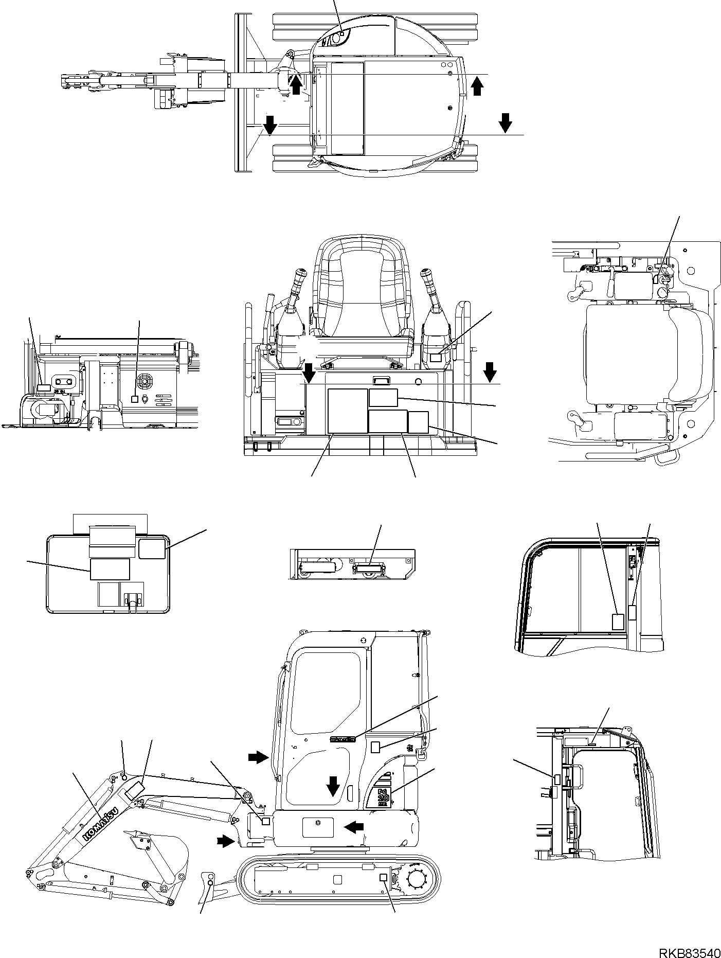 MARK PLATE, FUSE BOX 22L-09-R3N60 KOMATSU