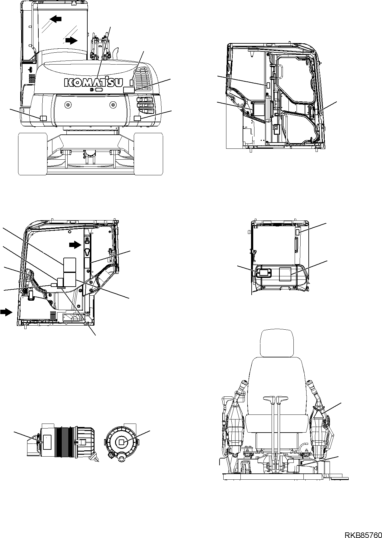 MARK PLATE, FUSE BOX 22E-98-21181 KOMATSU