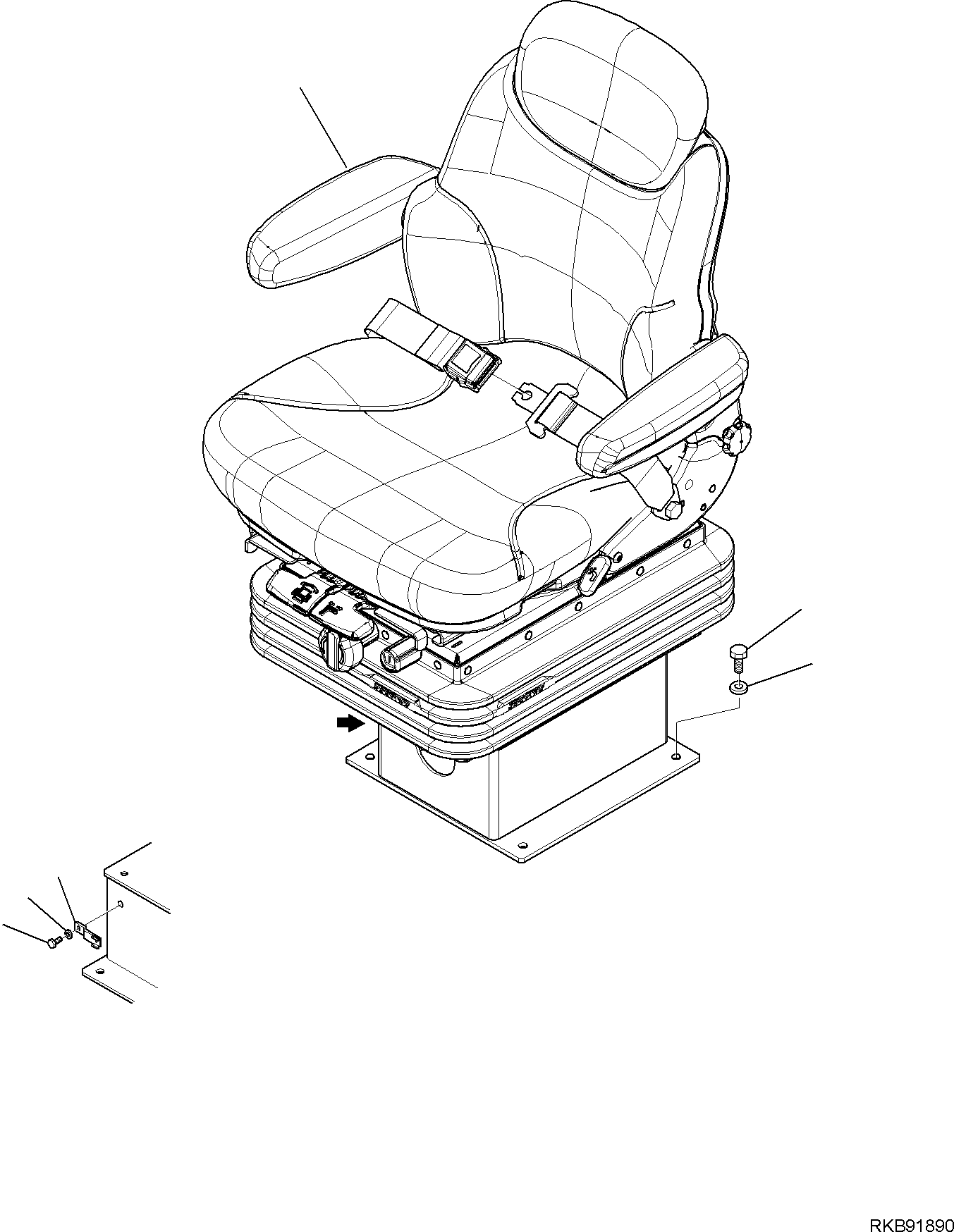 OPERATOR'S SEAT, MECHANICAL SUSPENSION, ASSEMBLY (42N-56-17661) KOMATSU