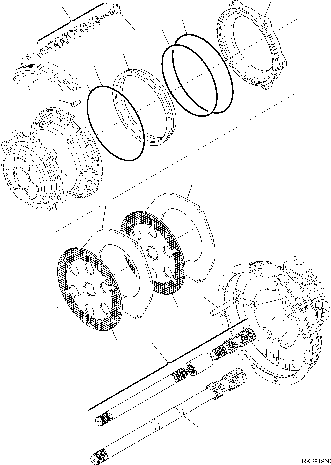 HALF SHAFT, L=701 MM (3 PIECES KIT) CA0068973 KOMATSU