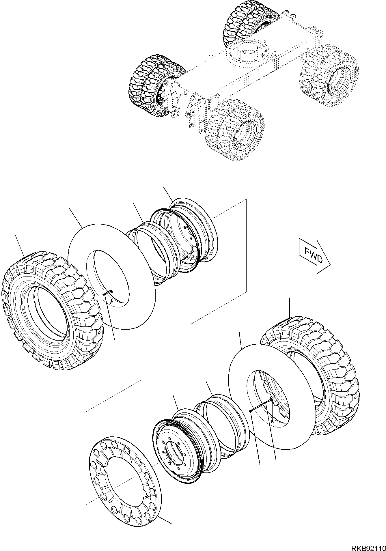 TYRE, R.H. TWIN SET 227-31-31160 KOMATSU
