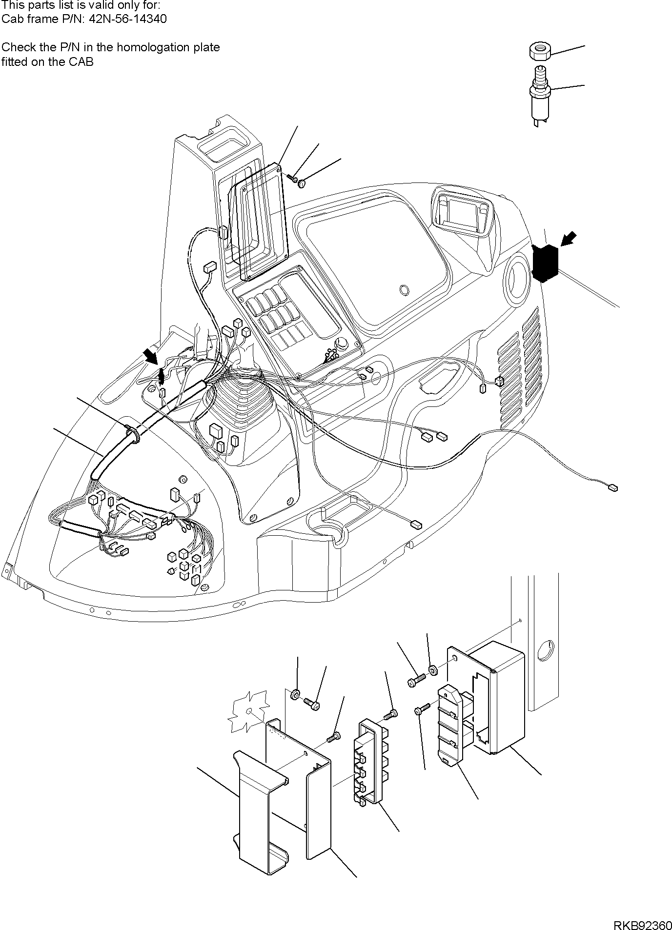 WIRING HARNESS, CAB LINE, ASSEMBLY (42N-06-14221) KOMATSU