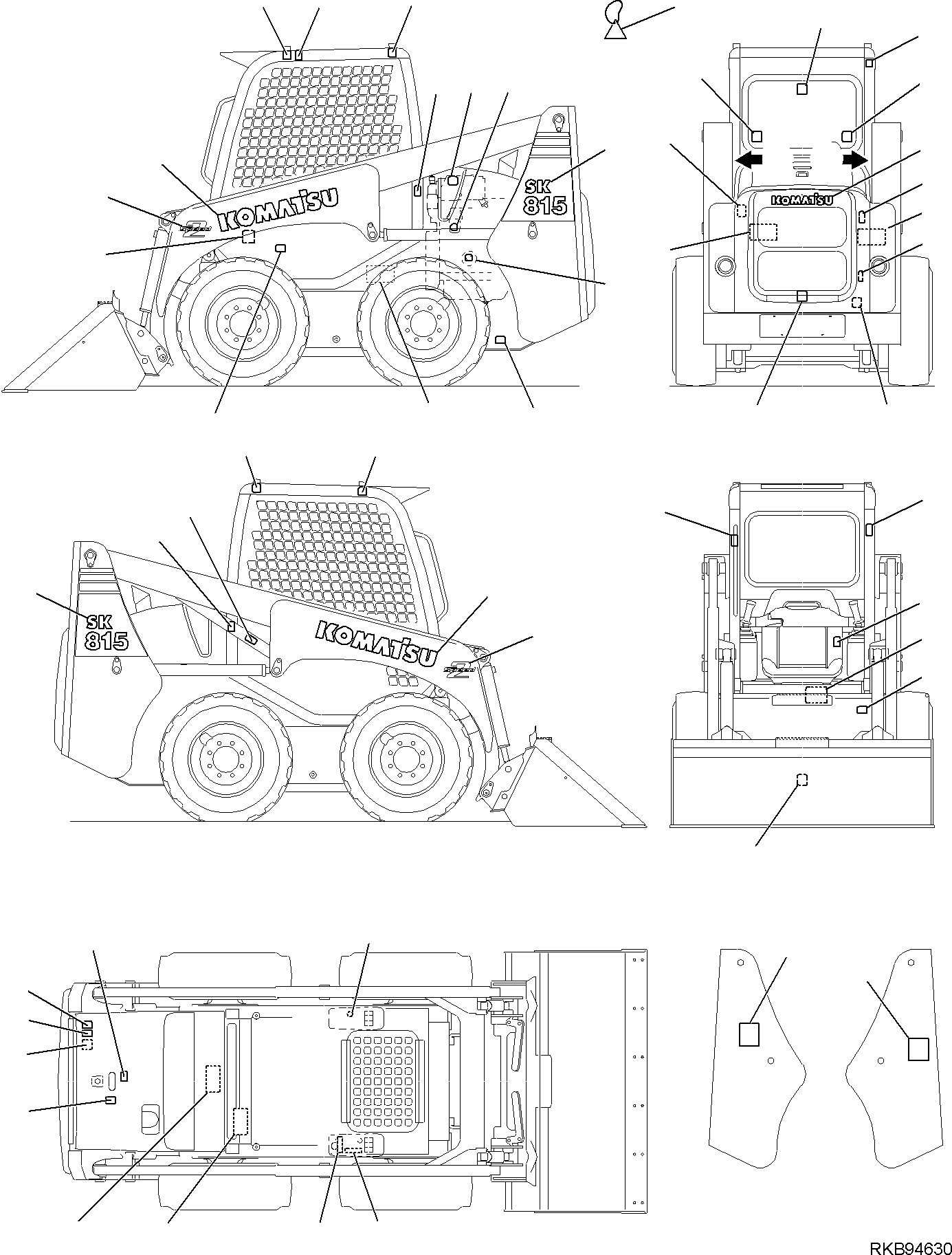 PLATE, OIL-CHART 37B-98-11960 KOMATSU