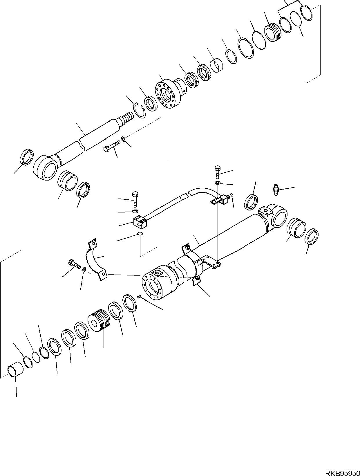 2-PIECE BOOM CYLINDER, ASSY. 707-G1-X2330 KOMATSU