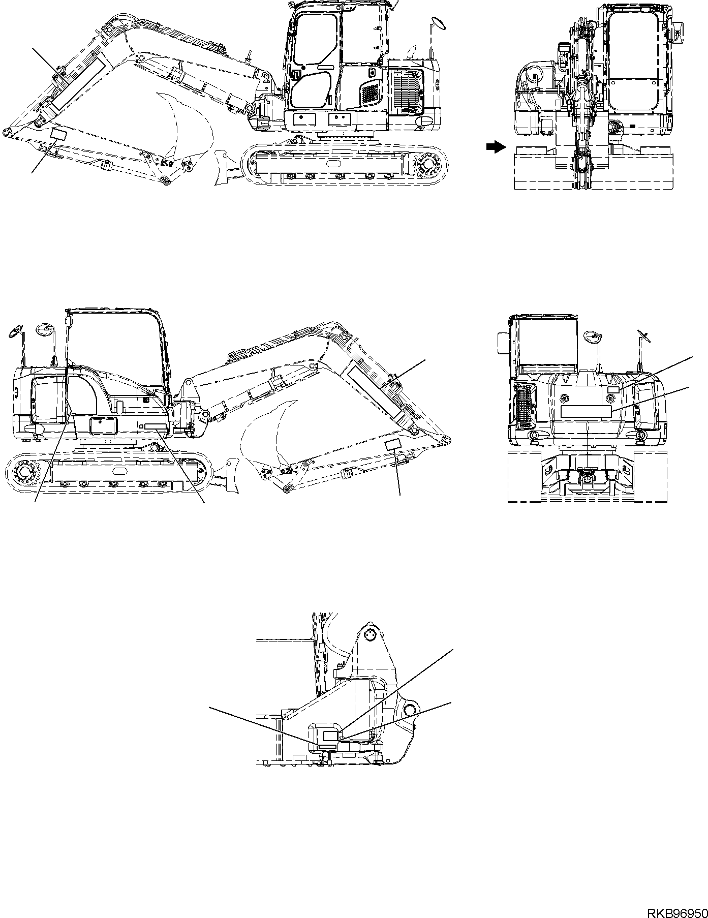 MARK PLATE, PC118MR, R.H. 227-98-11110 KOMATSU