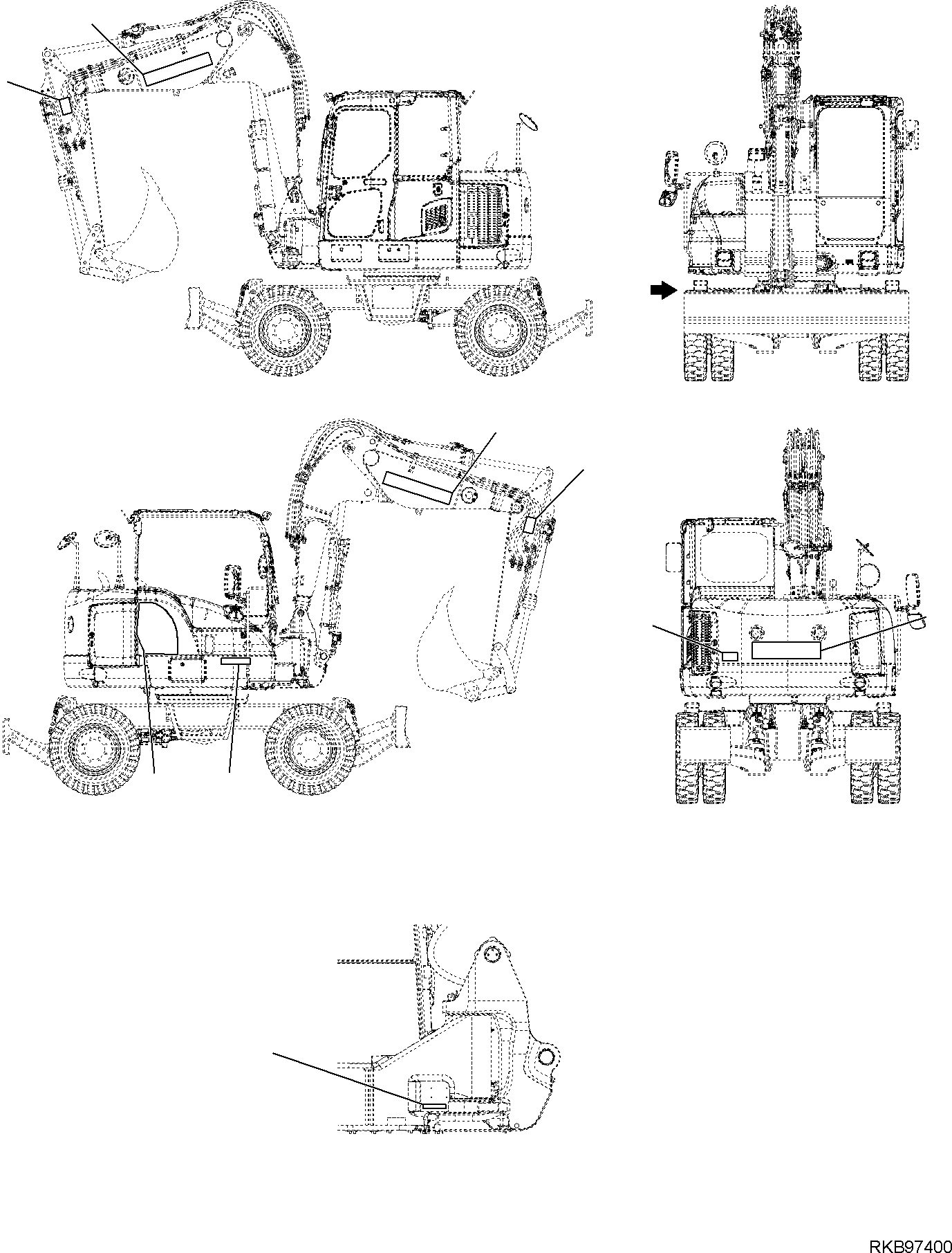 MARK PLATE, PW118MR, R.H. 227-98-21110 KOMATSU