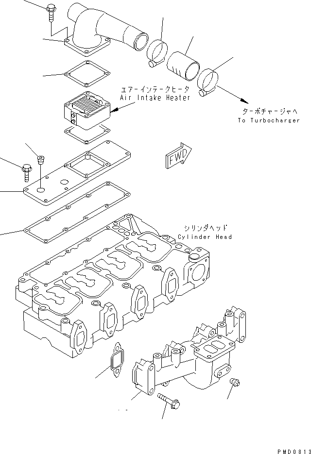 MANIFOLD,EXHAUST 6732-11-5121 KOMATSU