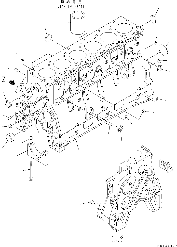 CYLINDER BLOCK A. 6736-21-1110 KOMATSU