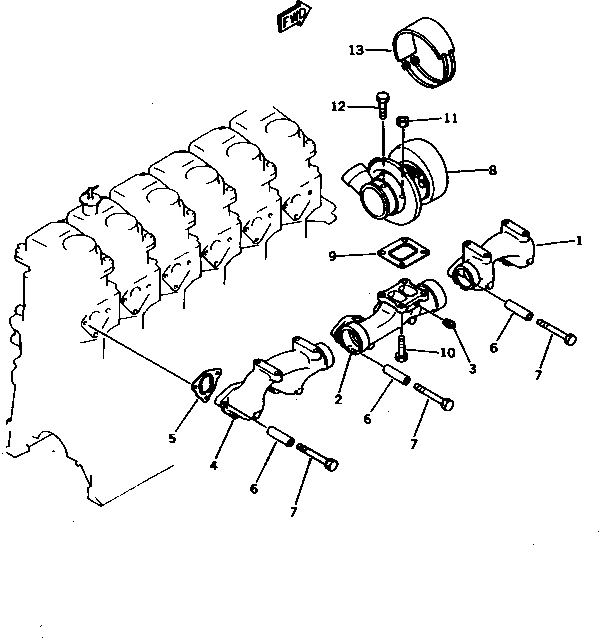 TURBOCHARGER A.,(SEE FIG.0155) (6152-81-8210) KOMATSU
