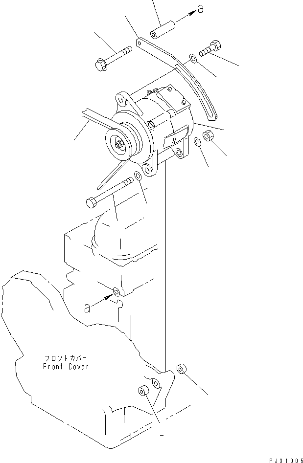 ALTERNATOR A. (50A),(SEE FIG.A6010-B0N1) (600-821-9810) KOMATSU