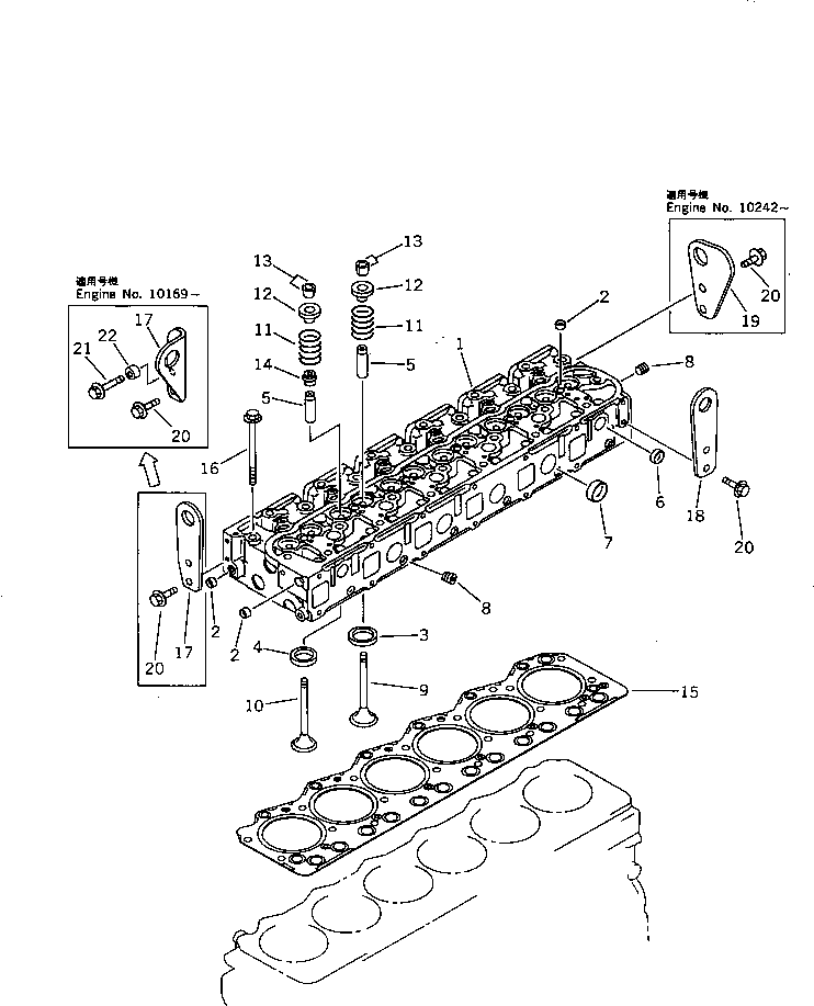 CYLINDER HEAD ASS'Y,VALVE LESS \0\6221-11-1100 KOMATSU
