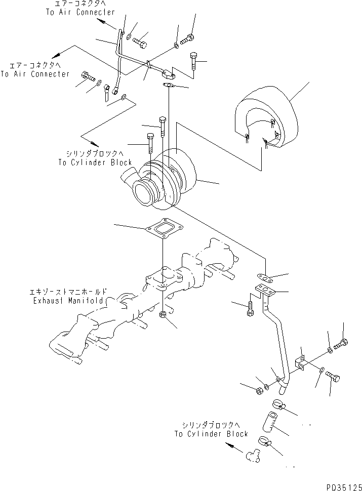 TURBOCHARGER ASS'Y,(SEE FIG.A1530-B3G7) (6152-82-8210) KOMATSU