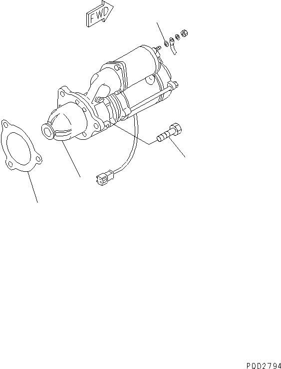 STARTING MOTOR ASS'Y,(7.5KW) (SEE FIG.A6210-B3E5) (600-813-4671) KOMATSU