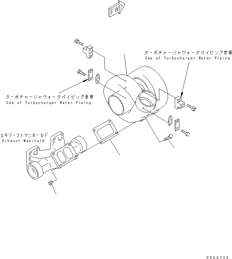 TURBOCHARGER ASS'Y,(SEE FIG.A1530-B4D8) (6505-52-5450) KOMATSU