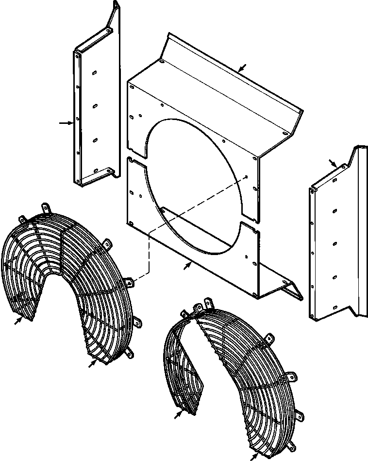 GUARD, RIGHT FAN 1282 252 H1 KOMATSU