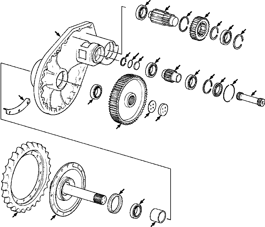 HOUSING, LEFT SPROCKET DRIVE 1279 099 H92 KOMATSU