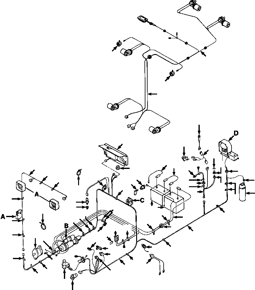 WIRING AND CLIPS 1309 102 H91 KOMATSU
