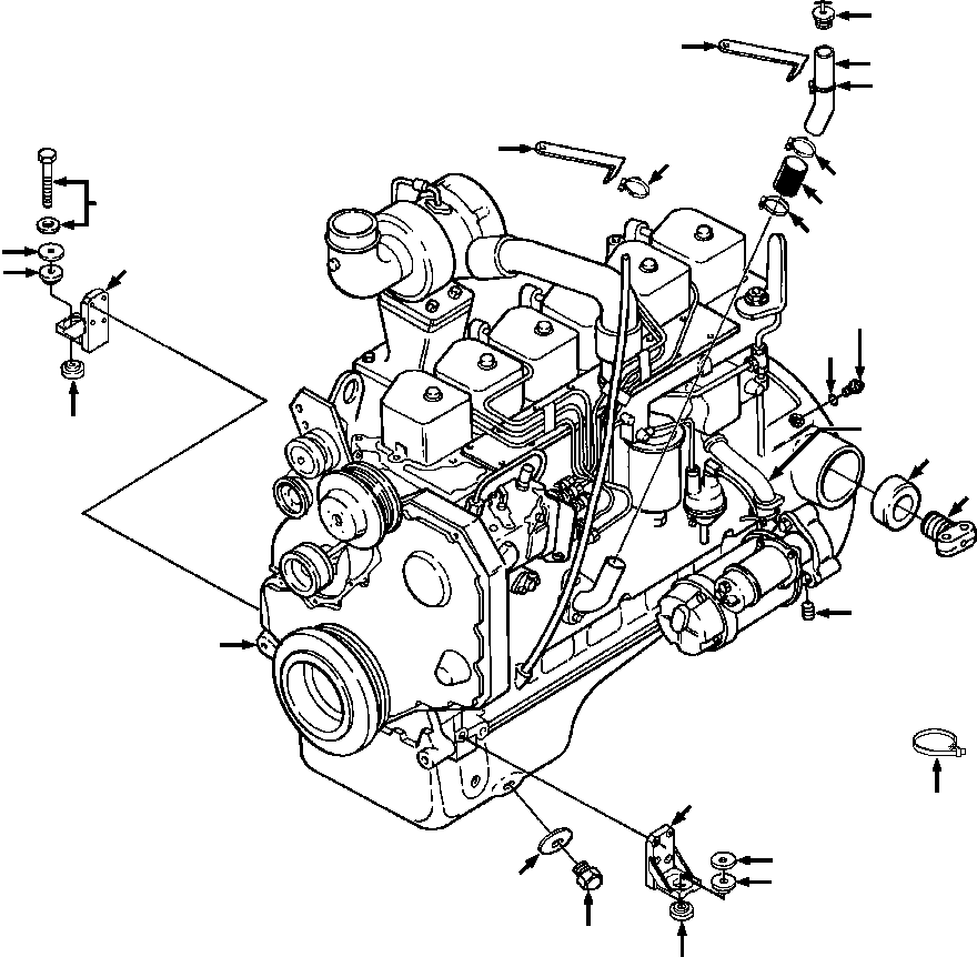 ENGINE, SERVICE & COMPLETE 1305 313 H91 KOMATSU
