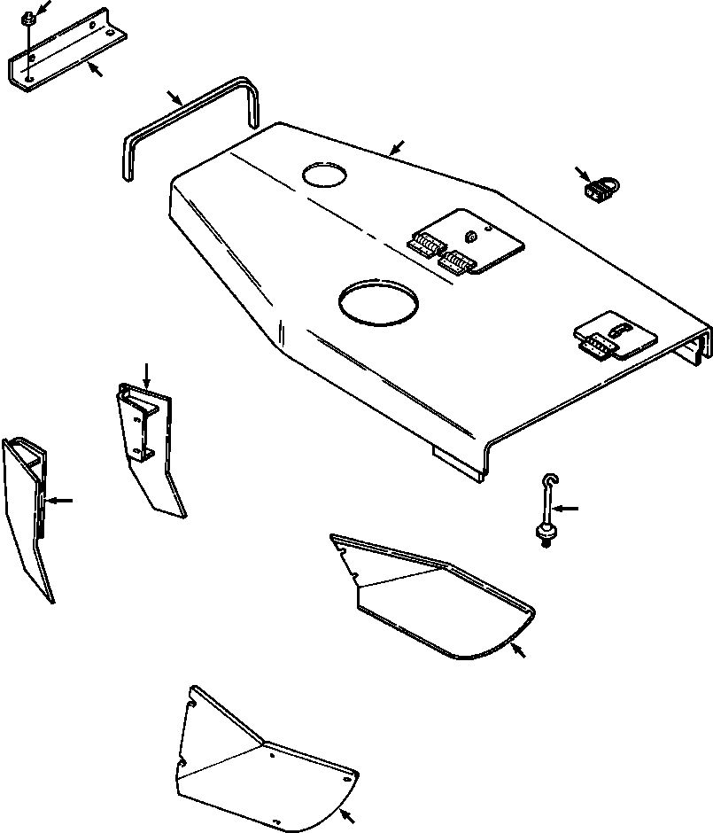HOOD PANELS AND SUPPORTS 1309 114 H91 KOMATSU