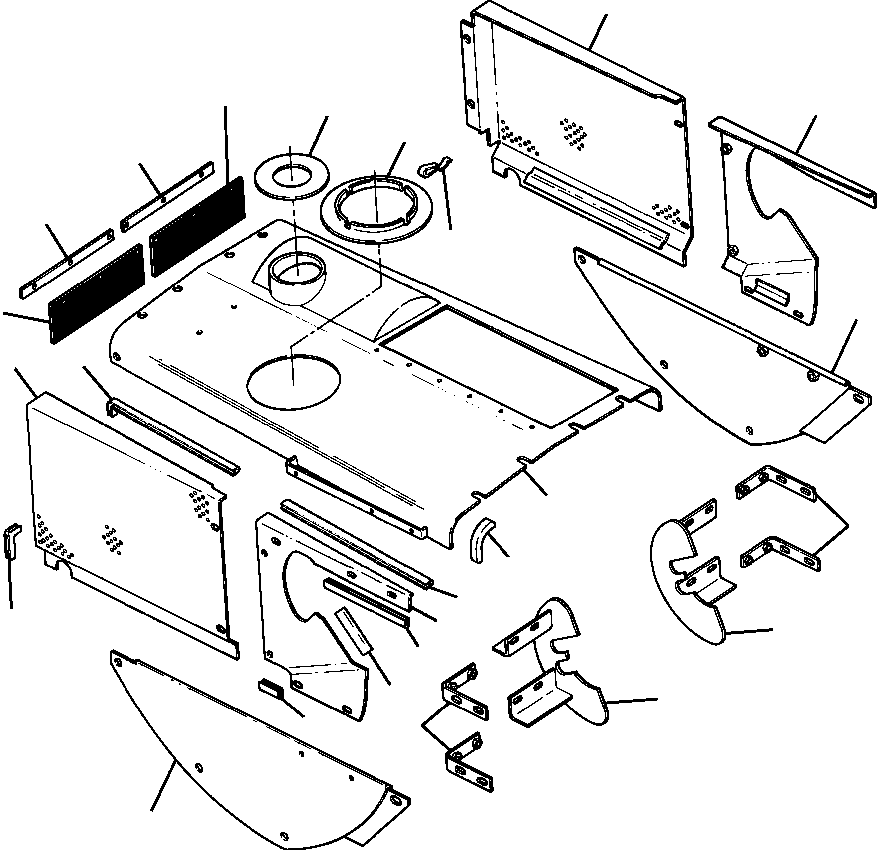 ENCLOSURE, RIGHT ENGINE SIDE 709 110 C1 KOMATSU