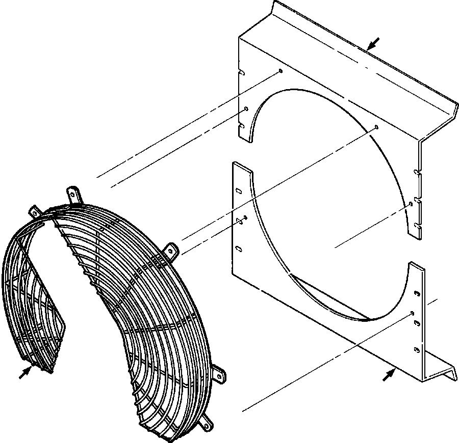 SHROUD, UPPER FAN 1305 596 H91 KOMATSU
