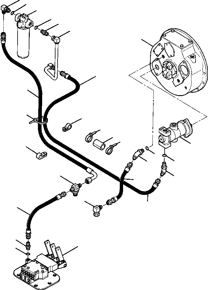 HOSE, TO M PORT ON REGULATOR VALVE 606 483 C91 KOMATSU