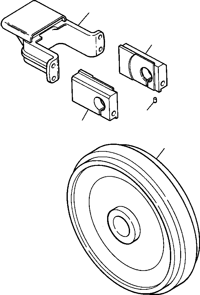 RIGHT FRONT IDLER AND FORK (742 433 C91) KOMATSU