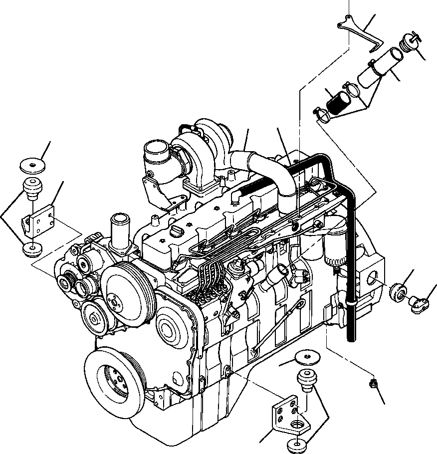 ENGINE AND MOUNTING (1244 914 H91) KOMATSU