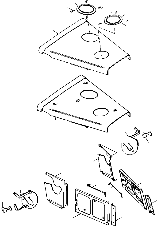 PLATE, SIDE ENCLOSURE LH 1210 830 H93 KOMATSU