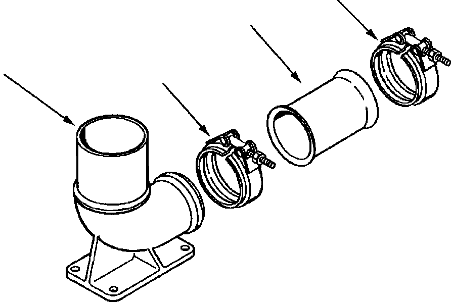 CONNECTION, EXHAUST OUTLET 1246 586 H1 KOMATSU