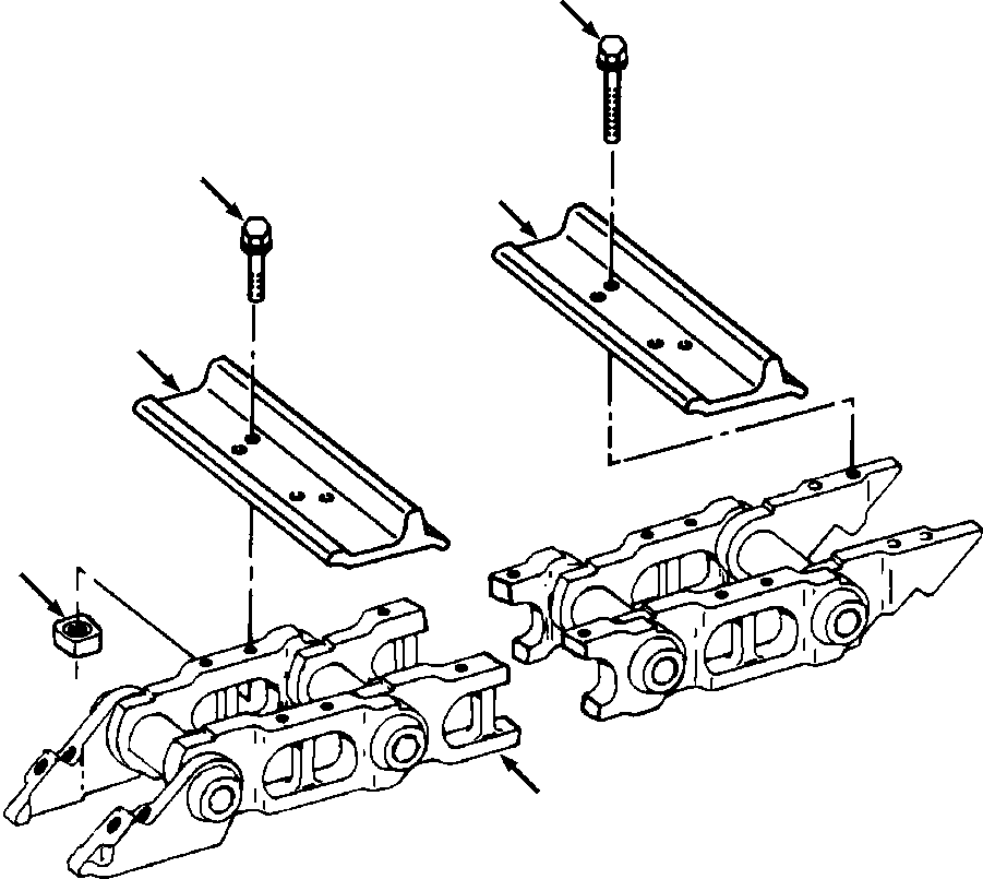 TRACK CHAIN WITH 22 IN SC SHOES 629 182 C92 KOMATSU