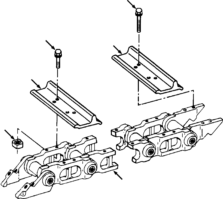 TRACK CHAIN WITH 34 IN LEFT OFFSET SHOES 743 233 C91 KOMATSU