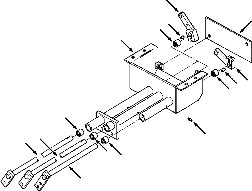 BRACKET ASSY, PIVOT WITH LEVERS 1287 024 H91 KOMATSU