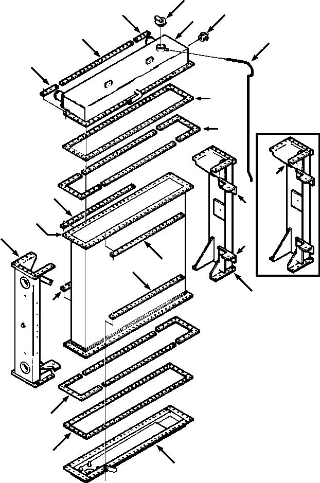 SIDE, LEFT - WITH WELDED COOLER BRACKETS 1209 912 H1 KOMATSU