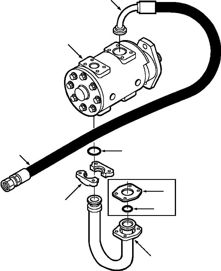 DRAWING, HOSE ORIENTATION DEG 113 93 KOMATSU