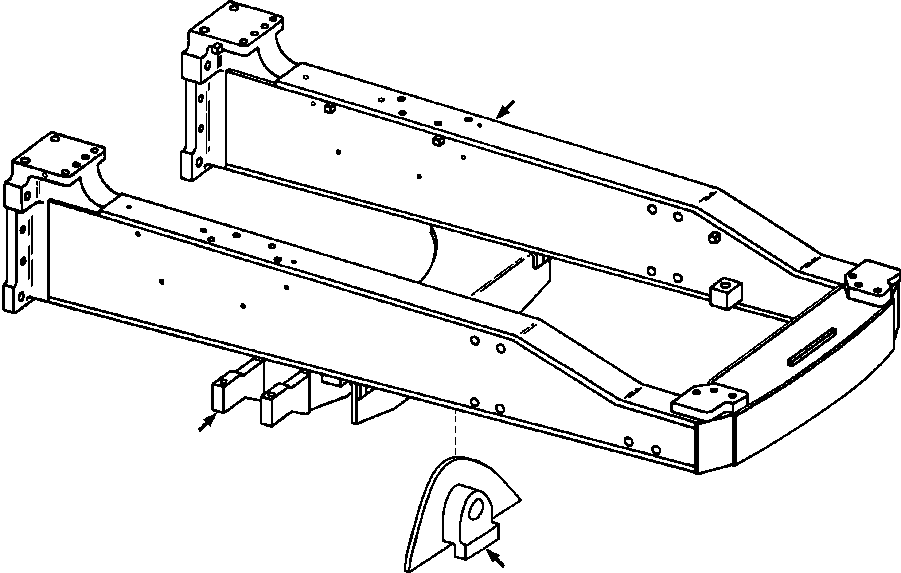 FRAME, FRONT 742 391 C1 KOMATSU