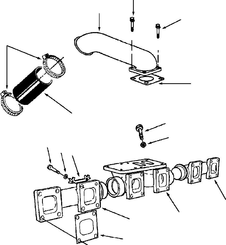 MANIFOLD, EXHAUST 1241 490 H2 KOMATSU