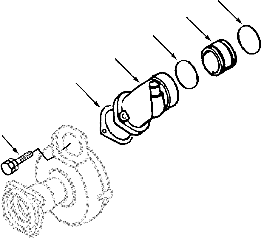 CONNECTION, WATER OUTLET 1296 166 H91 KOMATSU