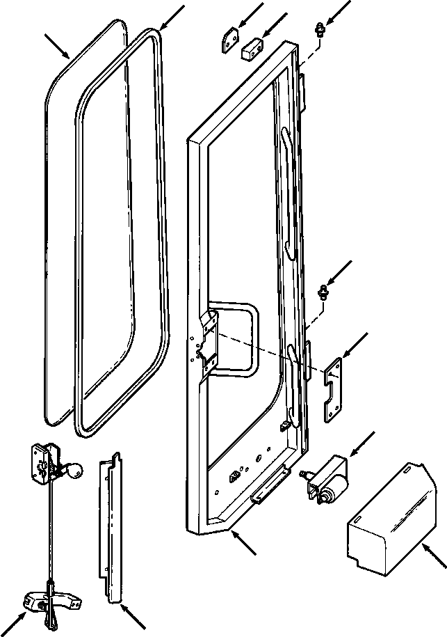 GLASS, DOOR 1311 636 H1 KOMATSU