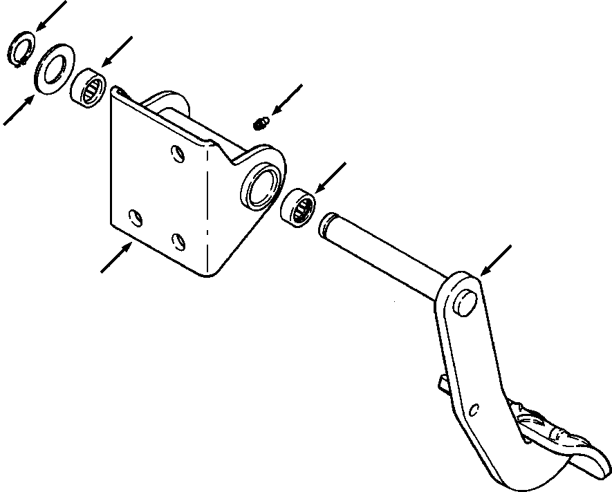 PEDAL AND BRACKET, RIGHT 1268 252 H91 KOMATSU