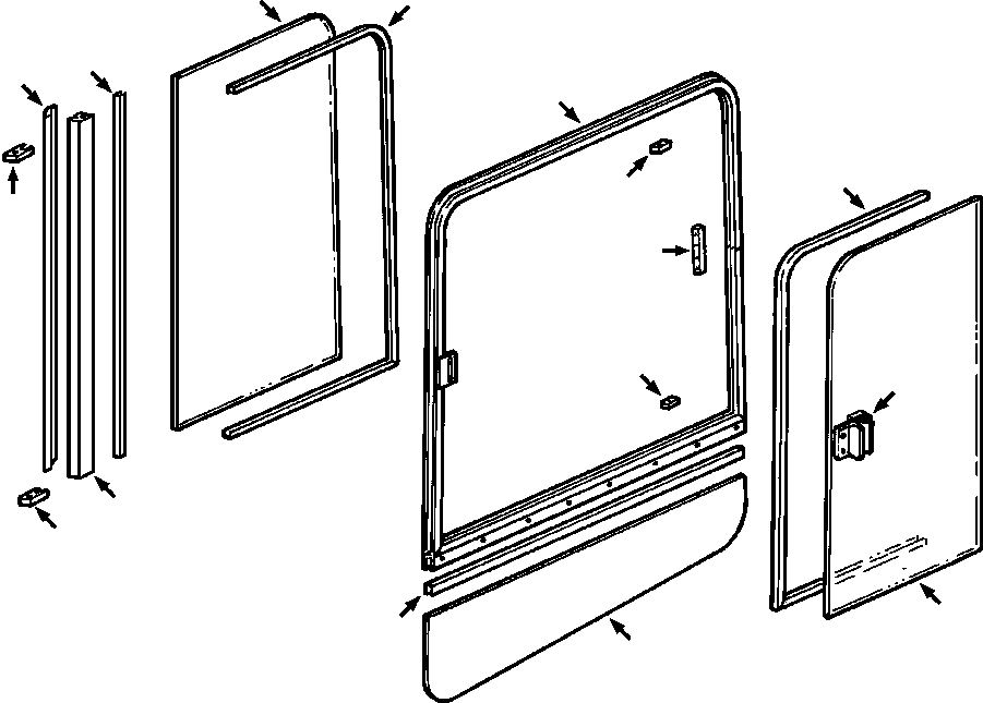 GLASS, SLIDING 1300 588 H1 KOMATSU